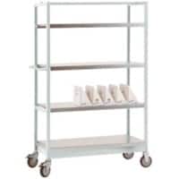 Manuflex VARIMOBIL Mobiler Etagenwagen 4 Fachböden 250 kg 600 x 1.030 x 1.650 mm Hellgrau