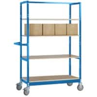 Manuflex VARIMOBIL Mobiler Etagenwagen 4 Fachböden 250 kg 600 x 1.030 x 1.650 mm Brillantblau