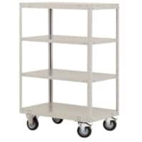 Manuflex TRANSOMOBIL Mobiler Etagenwagen 4 Fachböden 400 kg 1.500 x 600 x 1.505 mm Hellgrau