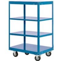 Manuflex TRANSOMOBIL Mobiler Etagenwagen 4 Fachböden 400 kg 1.000 x 700 x 1.505 mm Brillantblau