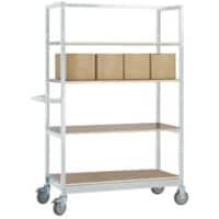 Manuflex VARIMOBIL Mobiler Etagenwagen 4 Fachböden 250 kg 700 x 1.030 x 1.650 mm Hellgrau