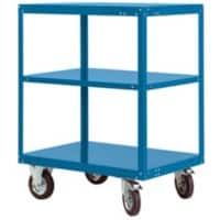 Manuflex TRANSOMOBIL Mobiler Etagenwagen 3 Fachböden 500 kg 600 x 1.000 x 1.295 mm Brillantblau