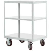 Manuflex TRANSOMOBIL Mobiler Etagenwagen 3 Fachböden 500 kg 600 x 1.000 x 1.295 mm Hellgrau