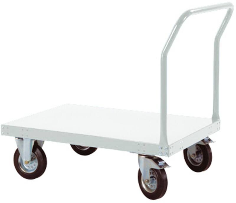 Manuflex Plattformwagen TRANSOMOBIL mit Schiebestange Lichtgrau 640 x 1.213 mm
