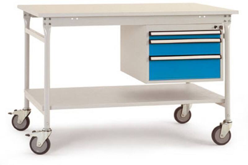 Manuflex Beistelltisch Complete Basis Mobil Kunststoff Hellgrau 1.250 x 800 x 850 mm