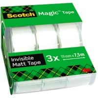 Scotch Magic Klebeband Transparent 19 mm (B) x 7,5 m (L) Acetat 3 Stück