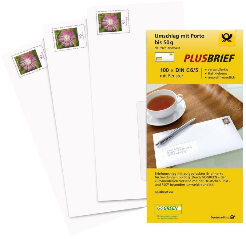 Briefmarke Auf Großbrief Mit Fenster Briefmarken Online