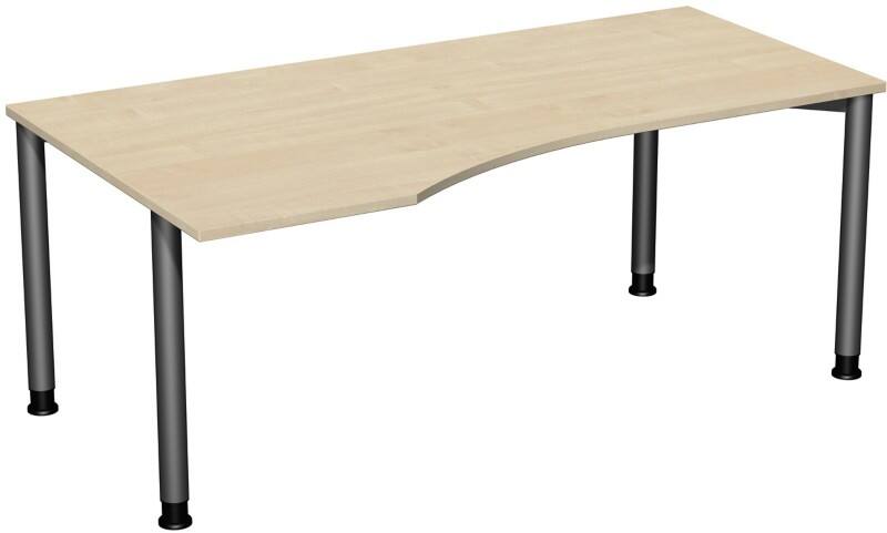 Speed Office Schreibtisch Freiform Ahorn 1.800 (B) x 1.000 (T) x 800 (H) mm MFC (Melaminbeschichtete Spanplatte)