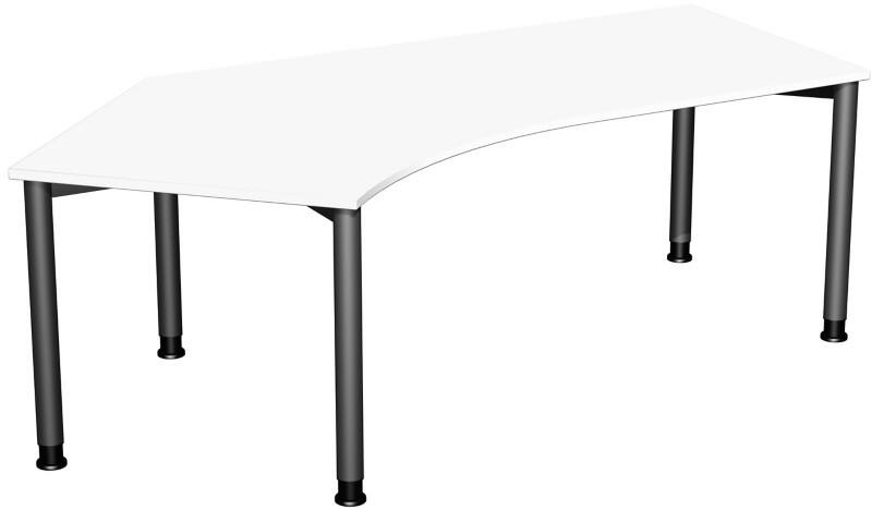 Speed Office Schreibtisch Freiform Weiß 2.166 (B) x 1.130 (T) x 800 (H) mm MFC (Melaminbeschichtete Spanplatte)