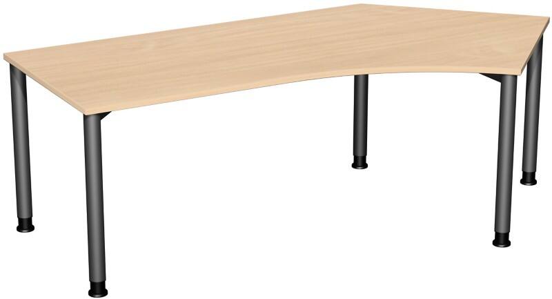 Speed Office Schreibtisch Freiform Buche 2.166 (B) x 1.130 (T) x 800 (H) mm MFC (Melaminbeschichtete Spanplatte)