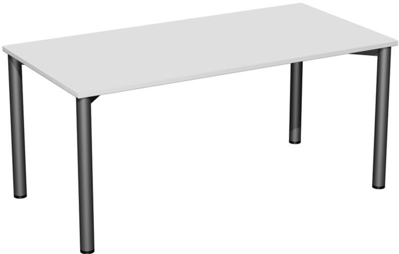 Speed Office Schreibtisch Rechteckig Hellgrau 1.600 (B) x 800 (T) x 720 (H) mm MFC (Melaminbeschichtete Spanplatte)