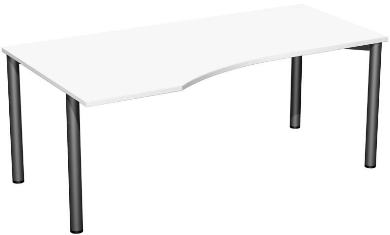 Speed Office Schreibtisch Freiform Weiß 1.800 (B) x 1.000 (T) x 720 (H) mm MFC (Melaminbeschichtete Spanplatte)