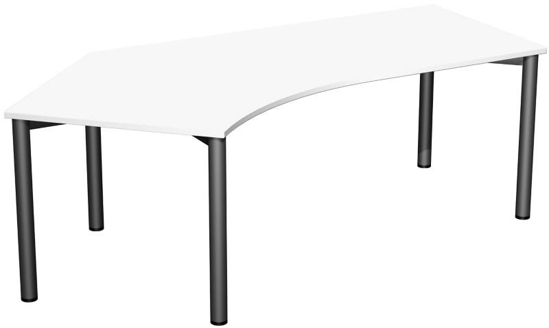 Speed Office Schreibtisch Freiform Weiß 2.166 (B) x 1.130 (T) x 720 (H) mm MFC (Melaminbeschichtete Spanplatte)