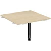 4 Fuß Flex Verkettungsplatte Volleck 90° mit Stützfuß, mit Kabelführung, inkl. Verkettungsmaterial, höhenverstellbar, 800x800x680-800, Ahorn/Anthrazit