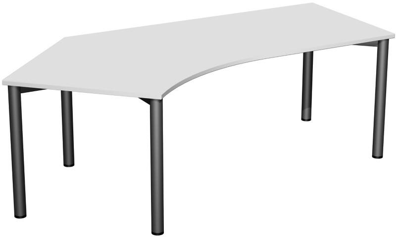 Speed Office Schreibtisch Freiform Hellgrau 2.166 (B) x 1.130 (T) x 720 (H) mm MFC (Melaminbeschichtete Spanplatte)