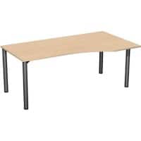 Speed Office Schreibtisch Freiform Buche 1.800 (B) x 1.000 (T) x 720 (H) mm MFC (Melaminbeschichtete Spanplatte)