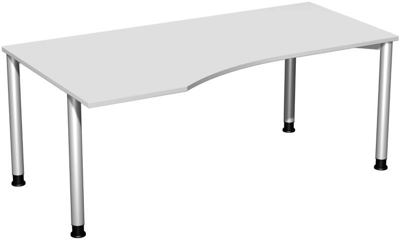 Speed Office Schreibtisch Freiform Hellgrau 1.800 (B) x 1.000 (T) x 800 (H) mm MFC (Melaminbeschichtete Spanplatte)