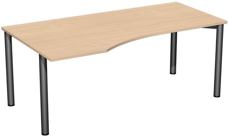 Speed Office Schreibtisch Freiform Buche 1.800 (B) x 1.000 (T) x 720 (H) mm MFC (Melaminbeschichtete Spanplatte)