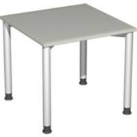 4 Fuß Flex Schreibtisch höhenverstellbar, 800x800x680-800, Lichtgrau/Silber