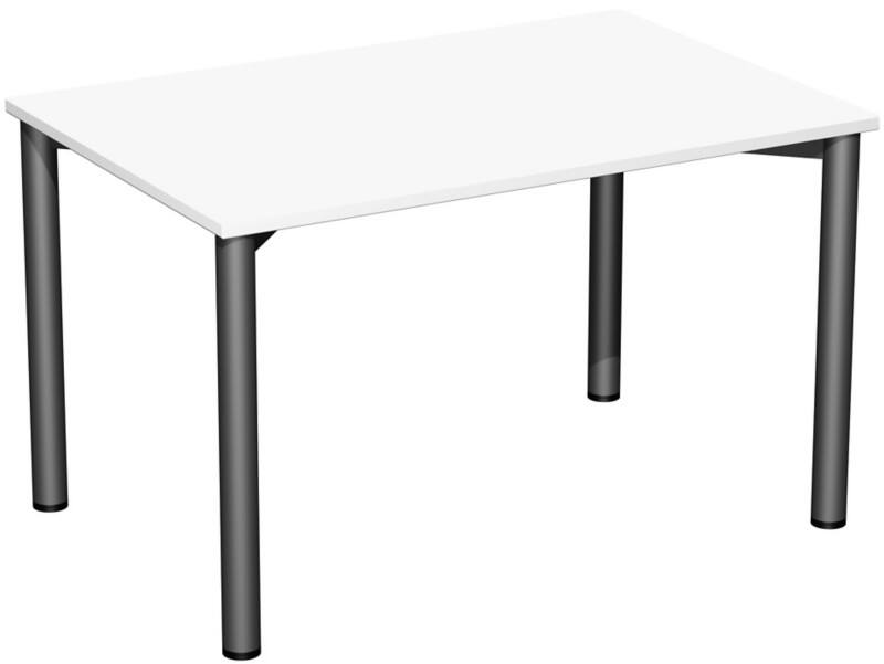 Speed Office Schreibtisch Rechteckig Weiß 1.200 (B) x 800 (T) x 720 (H) mm MFC (Melaminbeschichtete Spanplatte)