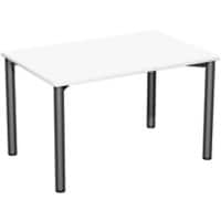 4 Fuß Flex Schreibtisch feste Höhe, 1200x800x720, Weiß/Anthrazit