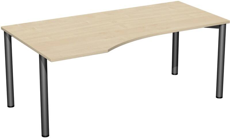 Speed Office Schreibtisch Freiform Ahorn 1.800 (B) x 1.000 (T) x 720 (H) mm MFC (Melaminbeschichtete Spanplatte)