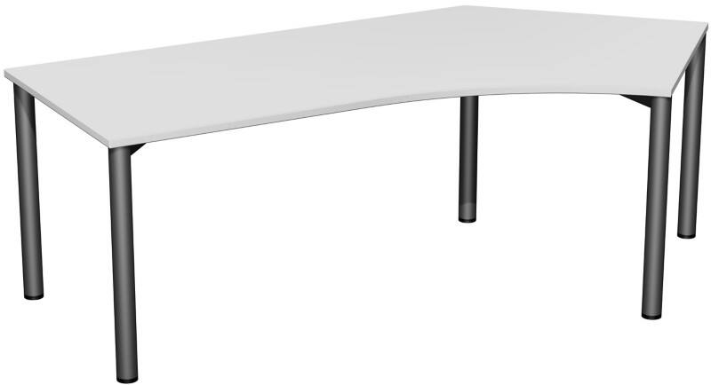 Speed Office Schreibtisch Freiform Hellgrau 2.166 (B) x 1.130 (T) x 720 (H) mm MFC (Melaminbeschichtete Spanplatte)