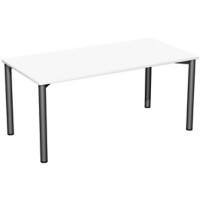 4 Fuß Flex Schreibtisch feste Höhe, 1600x800x720, Weiß/Anthrazit
