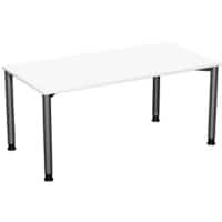 4 Fuß Flex Schreibtisch höhenverstellbar, 1600x800x680-800, Weiß/Anthrazit