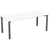 4 Fuß Flex Schreibtisch feste Höhe, 1800x800x720, Weiß/Anthrazit