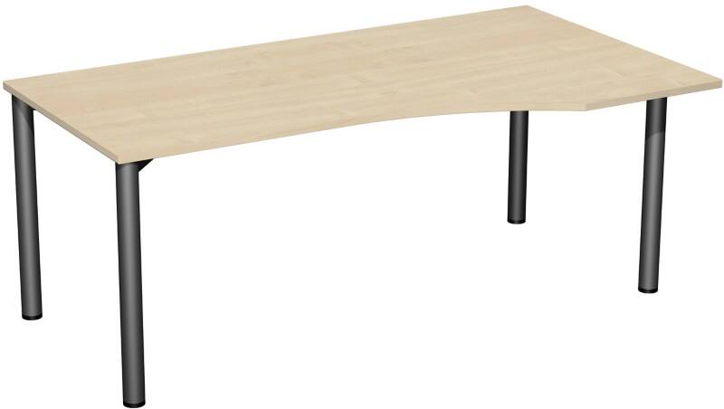 Speed Office Schreibtisch Freiform Ahorn 1.800 (B) x 1.000 (T) x 720 (H) mm MFC (Melaminbeschichtete Spanplatte)