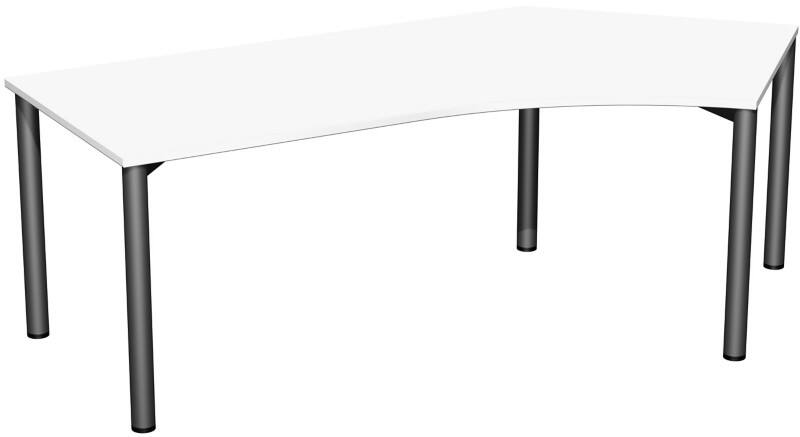 Speed Office Schreibtisch Freiform Weiß 2.166 (B) x 1.130 (T) x 720 (H) mm MFC (Melaminbeschichtete Spanplatte)