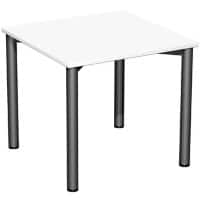 4 Fuß Flex Schreibtisch feste Höhe, 800x800x720, Weiß/Anthrazit