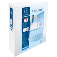 Exacompta Kreacover 50 mm Ringbuch PP (Polypropylen) DIN A4+ 2 Ringe Weiß 51824E 10 Stück