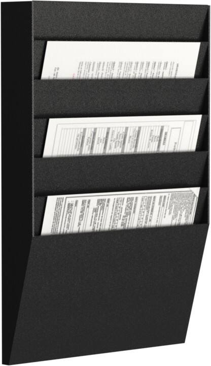 Paperflow DIN A4 Prospekthalter Wandmontiert Schwarz A4H1X6.01
