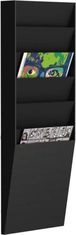 Paperflow DIN A4 hoch Prospektständer Wandmontiert Schwarz A4V1X6.01