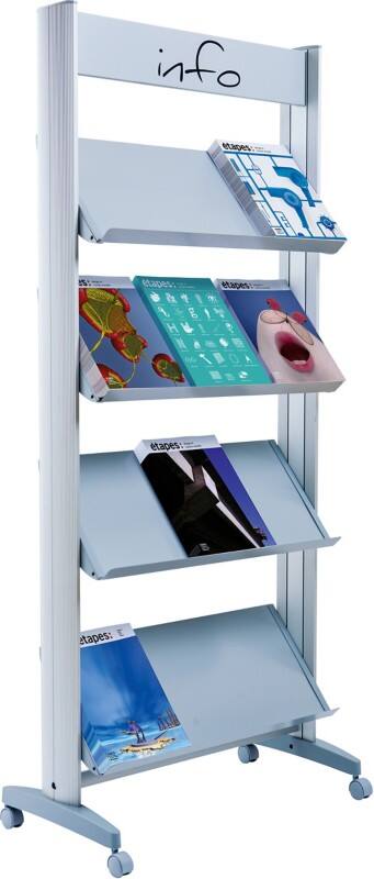 Paperflow DIN A4 Prospektständer Silber 12.A4TM.35 720 (B) x 385 (T) x 300 (H) mm