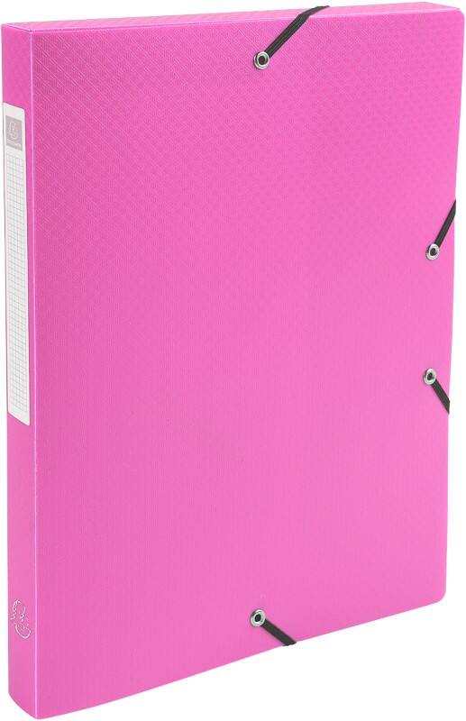 Exacompta OpaK Archivbox 59604E DIN A4 PP (Polypropylen) 25 (B) x 33 (H) cm Rosa 2,5 cm 4 Stück