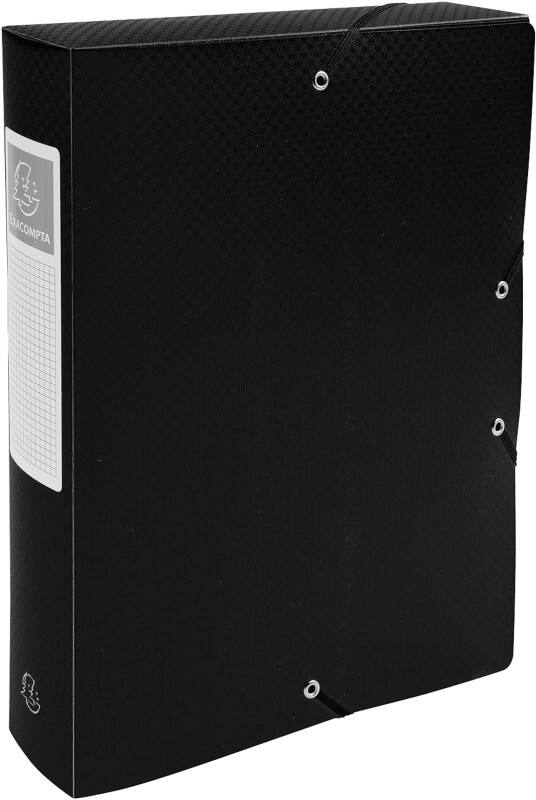 Exacompta OpaK Archivbox 59881E DIN A4 PP (Polypropylen) 25 (B) x 33 (H) cm Schwarz 6,0 cm 8 Stück