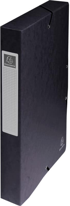 Exacompta Archivbox 50401E DIN A4 Pressspankarton 25 (B) x 33 (H) cm Schwarz 4,0 cm 8 Stück