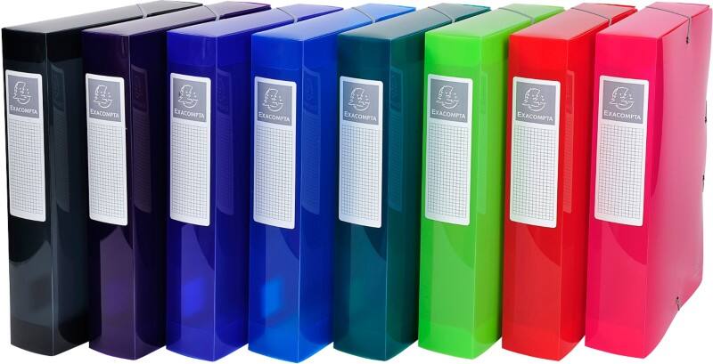 Exacompta Iderama Archivbox 59660E DIN A4 PP (Polypropylen) 25 (B) x 33 (H) cm Farbig sortiert 6,0 cm 8 Stück