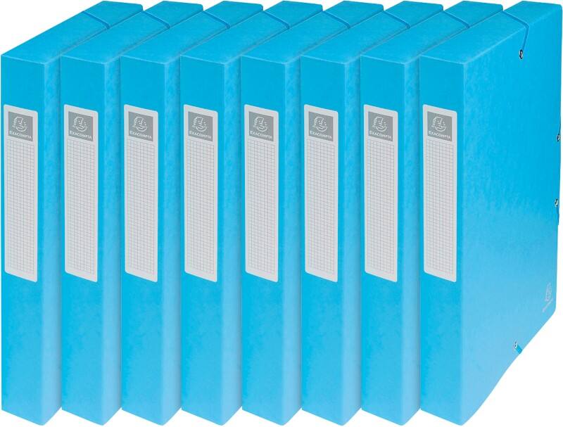 Exacompta Archivbox 50406E DIN A4 Karton 25 (B) x 33 (H) cm Türkis 4,0 cm 8 Stück