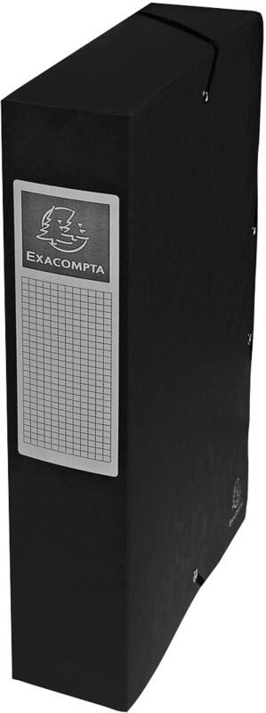 Exacompta Archivbox 50601E DIN A4 Karton 25 (B) x 33 (H) cm Schwarz 6,0 cm 8 Stück