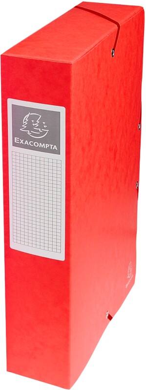 Exacompta Archivbox 50605E DIN A4 Pressspankarton 25 (B) x 33 (H) cm Rot 6,0 cm 8 Stück