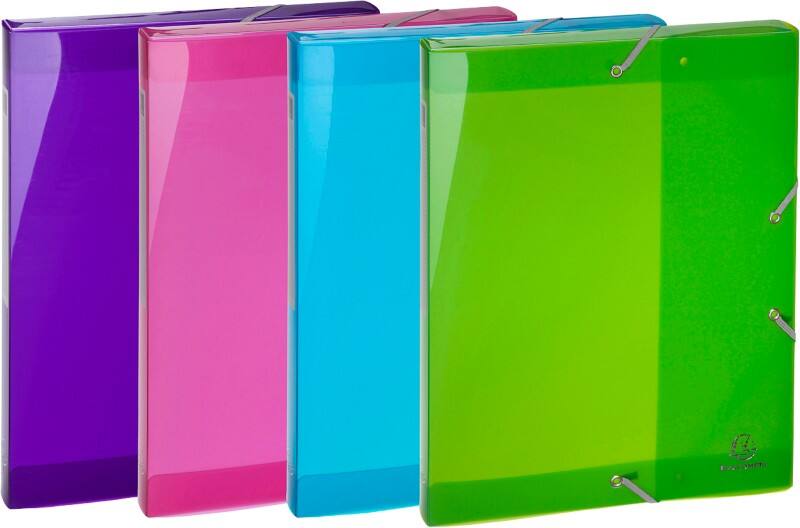 Exacompta Iderama Archivbox 59480E DIN A4 PP (Polypropylen) 25 (B) x 33 (H) cm Farbig sortiert 2,5 cm 4 Stück