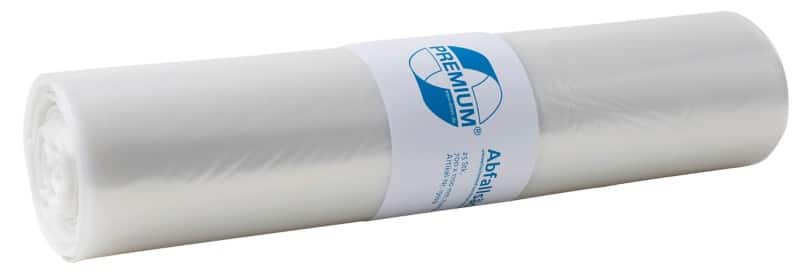 DEISS LDPE Premium Mittlere Belastung Müllsäcke 120 L  Transparent PE (Polyethylen) 60 Mikron 25 Stück