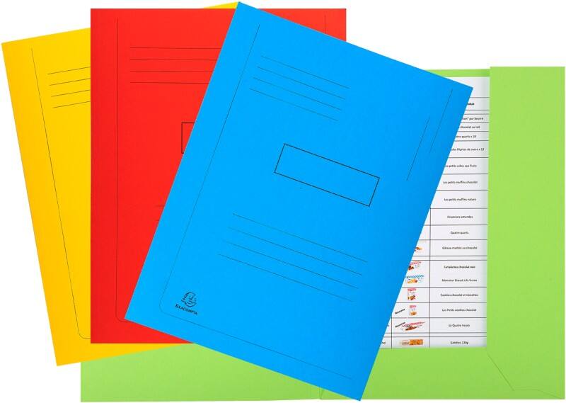Exacompta Präsentationsmappe 445000E DIN A4 Farbig sortiert Karton 24 x 0,2 x 31,5 cm 50 Stück