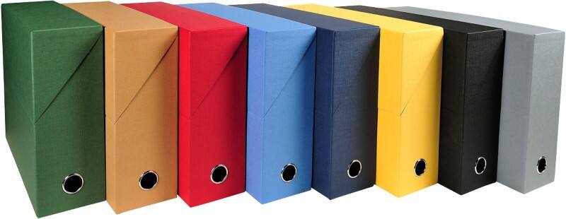 Exacompta Archivbox 89420E DIN A4 Pappkarton 12,5 (B) x 34,5 (T) x 26 (H) cm Farbig sortiert 12,0 cm 5 Stück
