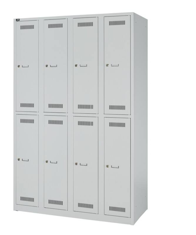 Bisley Light LIGHT Stahl Schließfach 8 Türen 8 Abteile Schlüssel 1.200 x 500 x 1.850 mm Hellgrau