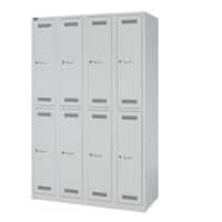 Bisley Garderobenschrank LIGHT, 4 Abteile 300 à 2 Fächer, Farbe lichtgrau
